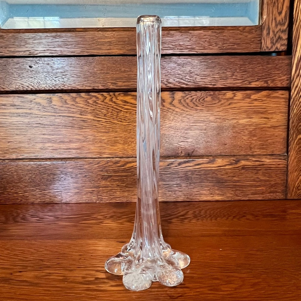 Vintage Murano-Style Hand Blown Glass Elephant Foot Bud Vase 11"